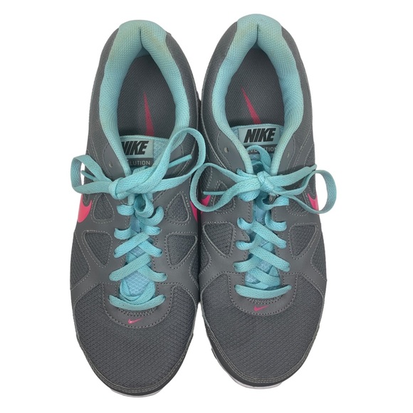 Nike Revolution Running Shoes Gray Pink Teal Women’s Size 11 - Picture 3 of 5